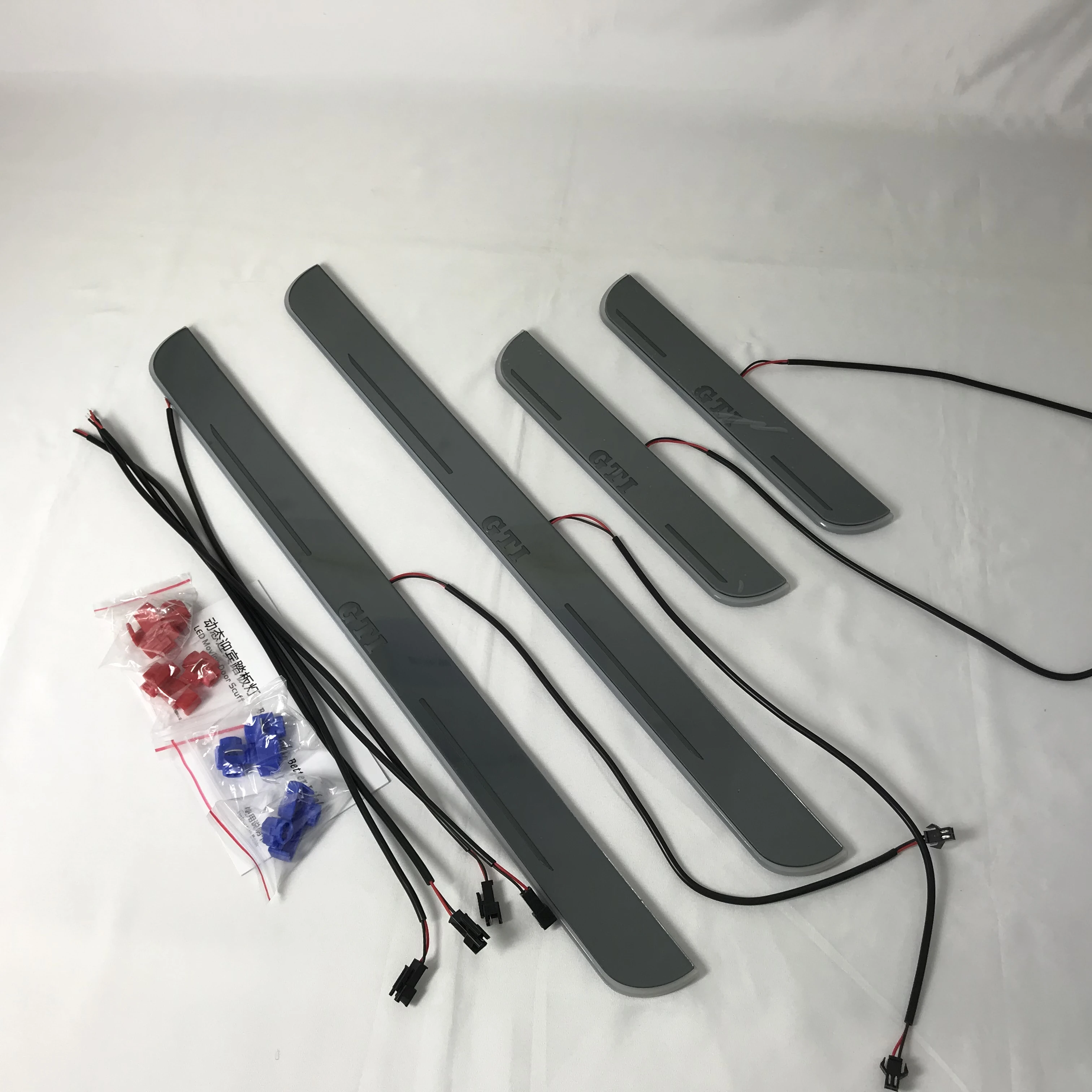 RQXR led порога пластина для Volkswagen Гольф 7 mk7 golf gti плоский подкладка накладки фиксированный светильник Порог Охранников, 4 предмета в комплекте