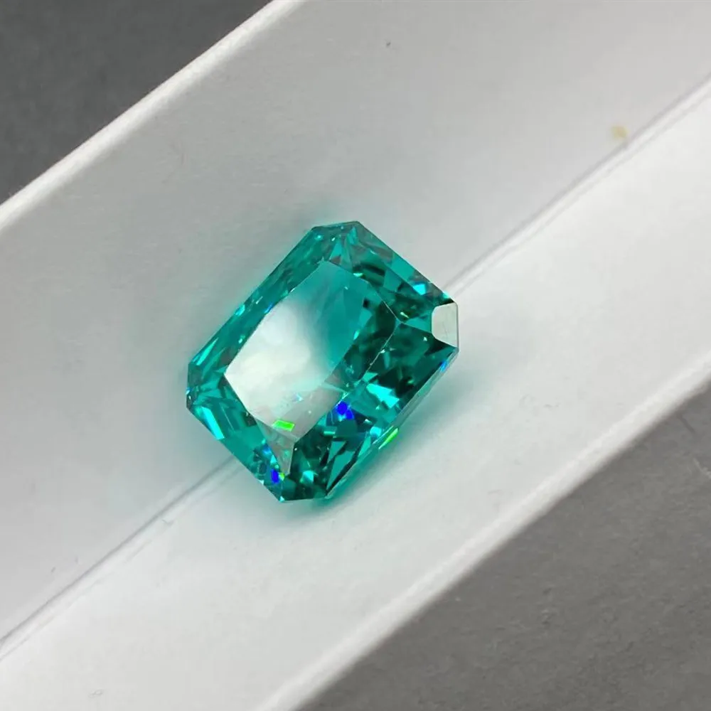 Paraiba Tourmaline Ice Flower Cut Rectangular Chamfer Gemstone Reddy Jewelry Accessories Naked Stone