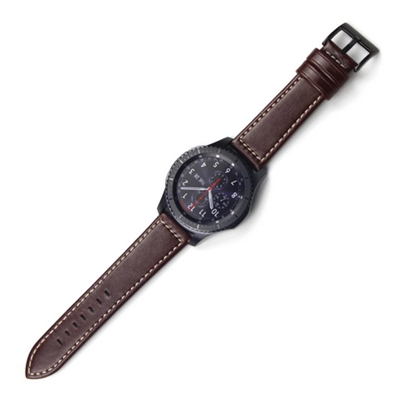 C-Dark brown Gear s3 Frontier ремешок для samsung Galaxy Watch 46 мм 22 мм s4 кожаный браслет correa huawei часы GT ремешок 46 amazfit bip 47 44 - Цвет ремешка: C-Dark brown
