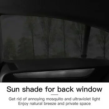 

Cover Sunshade Curtain Breathable Mesh Nylon Elastic Band Black 4Pcs Auto