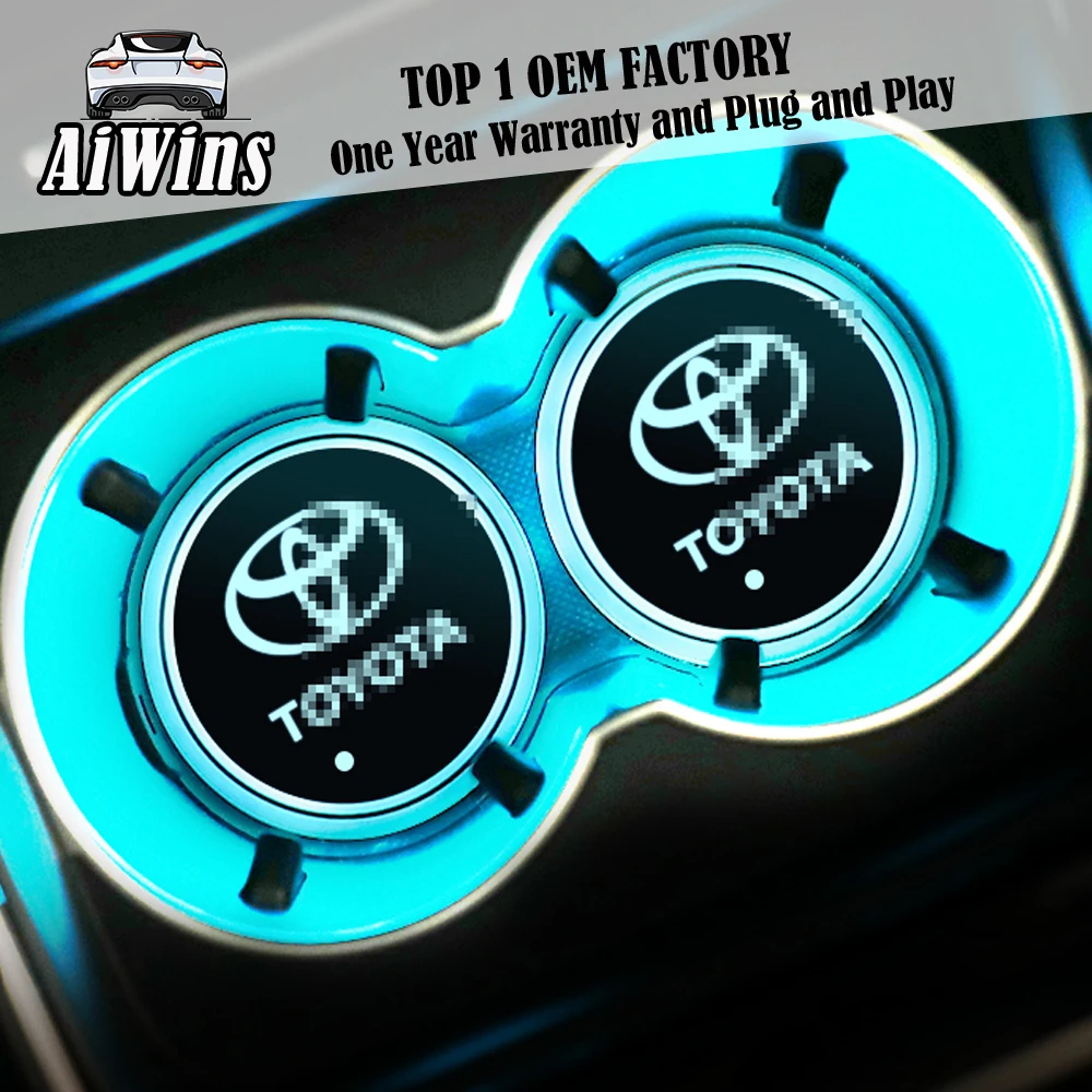 Aiwins автомобильный светящийся коврик для посуды для Toyota Полная серия автомобильный светящийся Логотип Аксессуары Atmospherelight