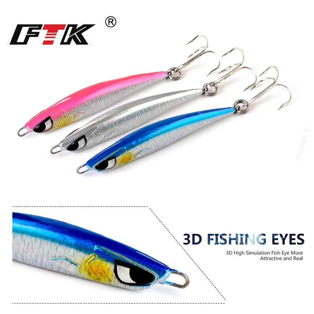 FTK Metal Spinner Slow Jig Cast Spoon 40/60G Artificial Bait Shore Fishing Jigging Lead Bass Casting Lure | Спорт и развлечения