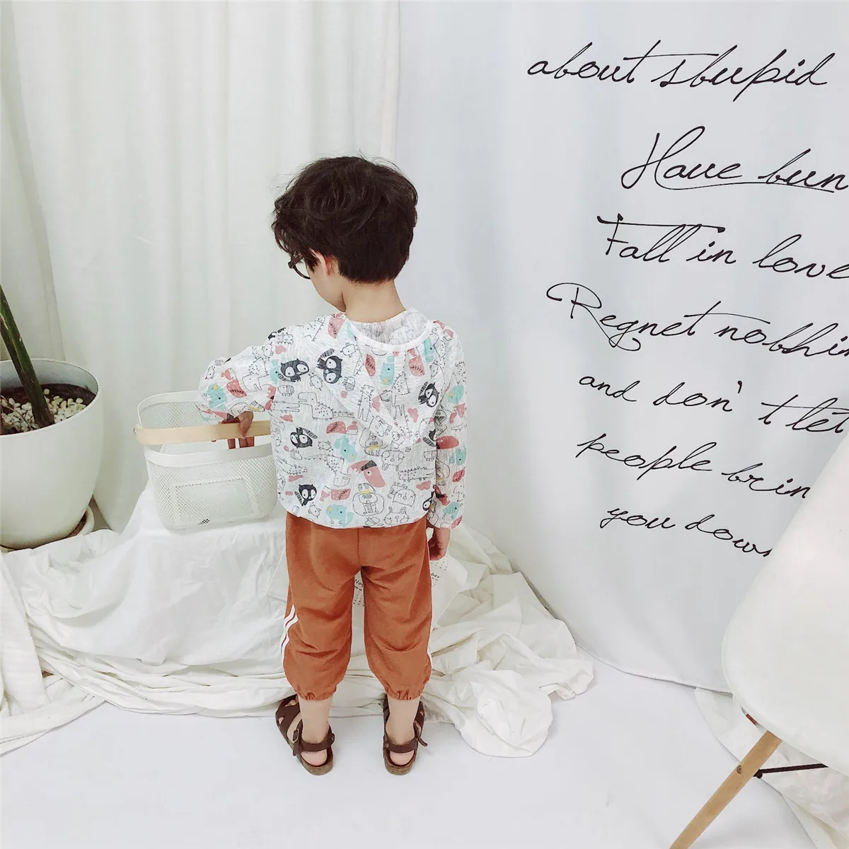 Стиль 1-6-летних детей анти противомоскитные штаны Летние тонкие носки из хлопка для девочек, Льняная блуза для малыша; на каждый день, из вельвета, для мальчика, Фонари брюки