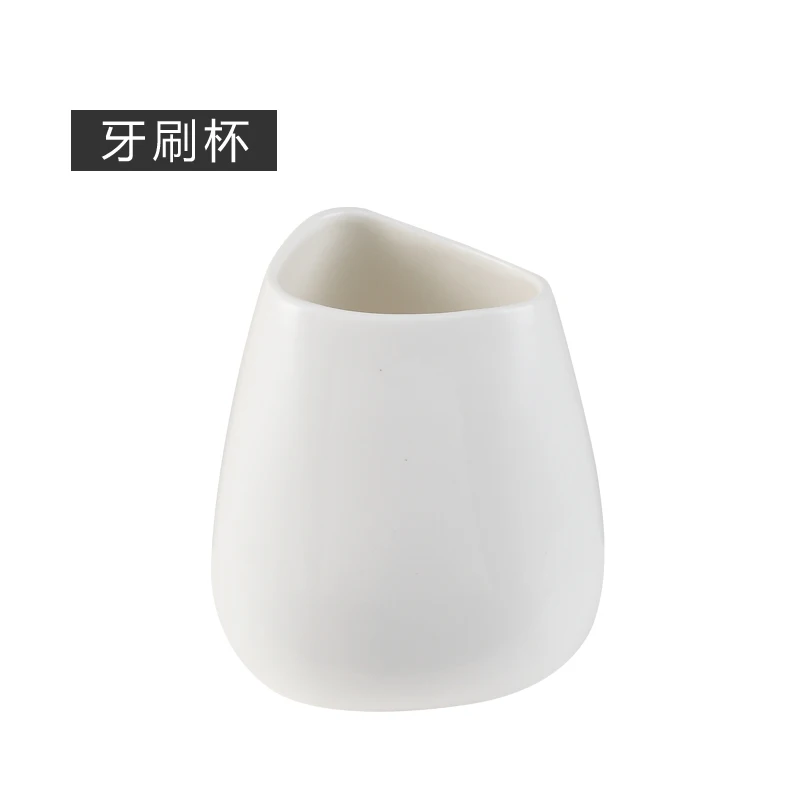 Ceramic Bathroom Accessories Mouth Cup Soap Dispenser / Toothbrush Holder / Glass / Soap Box Bathroom Products Wy10307 - Color: Toothbrush cup