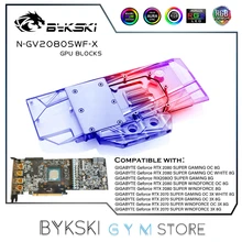 Bykski Gpu Water Blok Voor Gigabyte RTX2080/2070/2060 Super Gaming/Windkracht Oc 8G Grafische Kaart Volledige Cover koeler, n-GV2080SWF-X