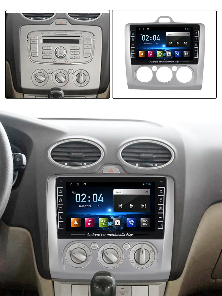 Автомобильный радиоплеер Android для Ford Focus 2 Mk2 2004 2005 2006 2007 2008 - 2011 хэтчбек din IPS