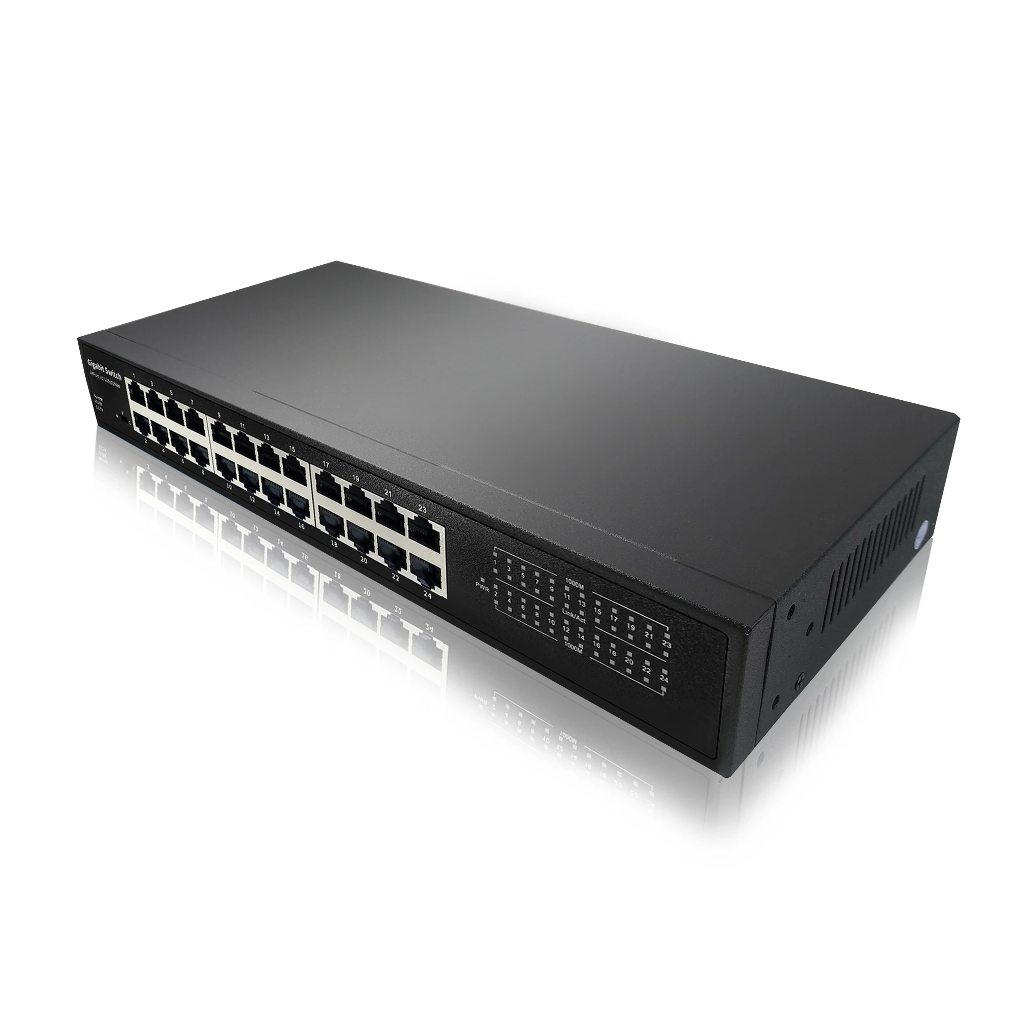 24포트 10/100/1000Mbps 네트워크 스위치 데스크탑 스위치 고속 이더넷 네트워크 스위치 LAN 허브 24 RJ45 이더넷