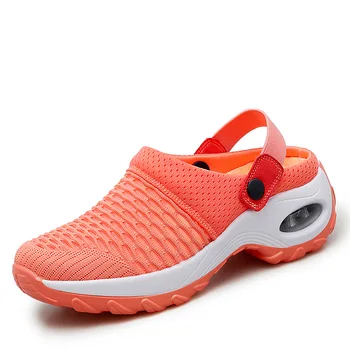 

Summer 2020 light breathable mesh heel-free casual shoes thick bottom air cushion women's shoes one pedal half