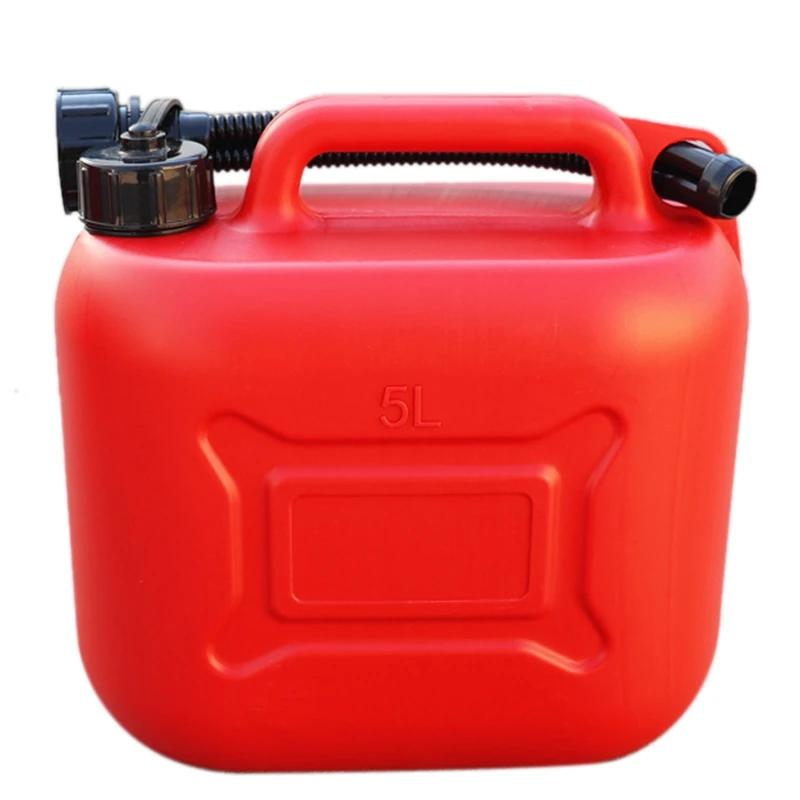 Portable Thickened Anti-Rust Petrol Cans Plastic Jerry Can Diesel Spare Tank Transport Camping,Green,5L Large Capacity Plastic Fuel Can 
