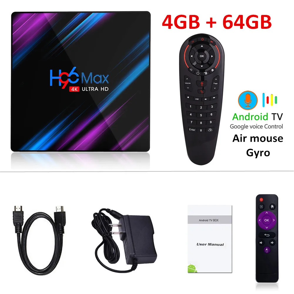 4G64G G30 voice H96 MAX tv Box Android 9,0 Rockchip RK3318 4G 32GB 64GB USB3.0 H.265 WiFi Bluetooth 4,0 4K 3D Android box потоковый медиаплеер - Цвет: 4G64G G30 voice