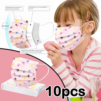 

10PCS Kids Children's Mask Disposable Face Mask 3ply Ear Loop Face Masks Cover Protect Unisex Dustproof Mask For Children