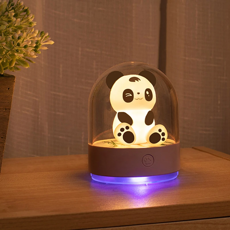 Cute Panda Night Light Led RGB Color Changeable Night Lamp Aromatherapy  Night Lights for Children Bedroom Baby Kids Lights Gift|LED Night Lights| -  AliExpress