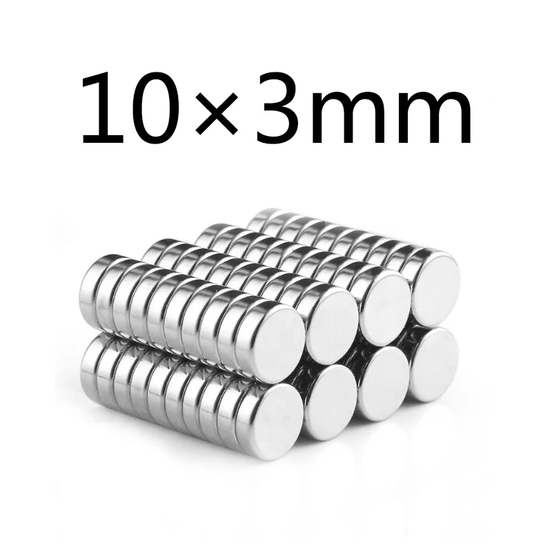 

50/100/200 PCS Magnet Disc 10x3mm N35 Small Round Super Strong Powerful NdFeB 10*3 mm Magnetic Magnets For Craft Permanent