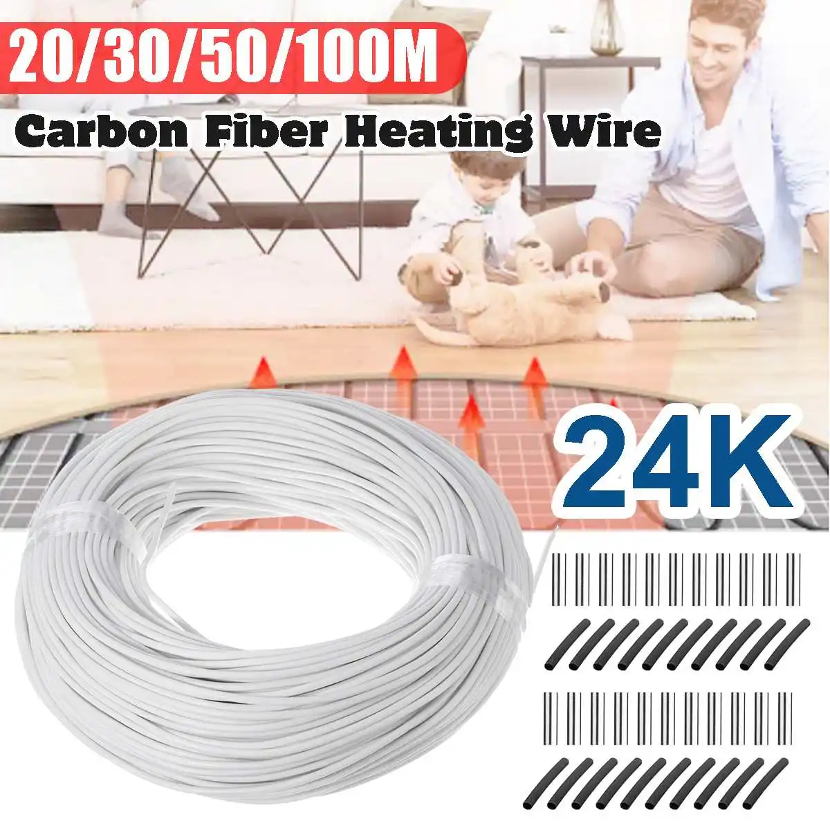 10020m Infrare Carbon Fiber Heating Cable/wire Warming Floor Home