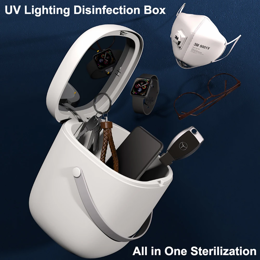 

LED UV sterilization storage box UV Sterilizer headset Sterilizing Tools Disinfection Box for phone phonesoap