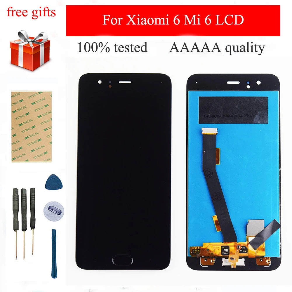 Для Xiaomi 6 Mi LCD Mi6 дисплей кодирующий преобразователь сенсорного экрана в сборе