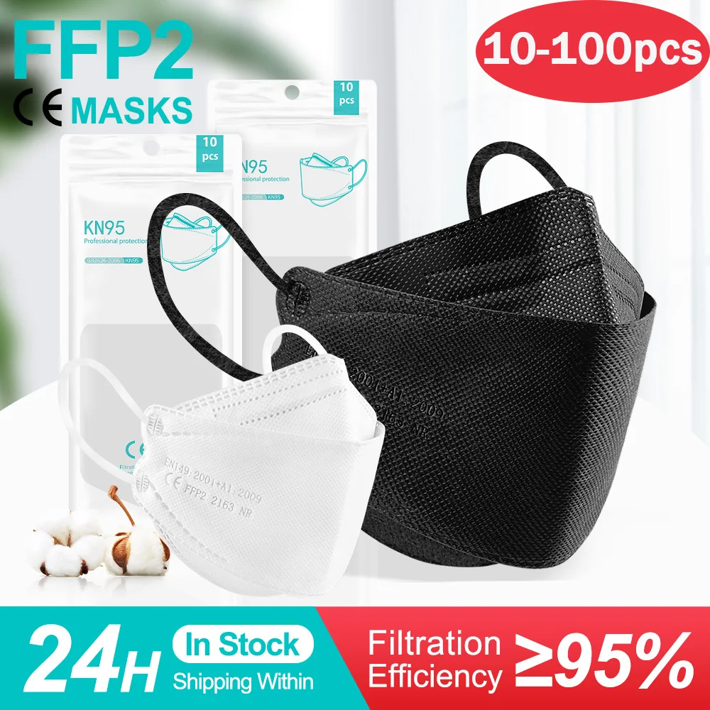 Mascarillas FFP2 KN95 para adultos, máscara facial con filtro, antipolvo, fpp2