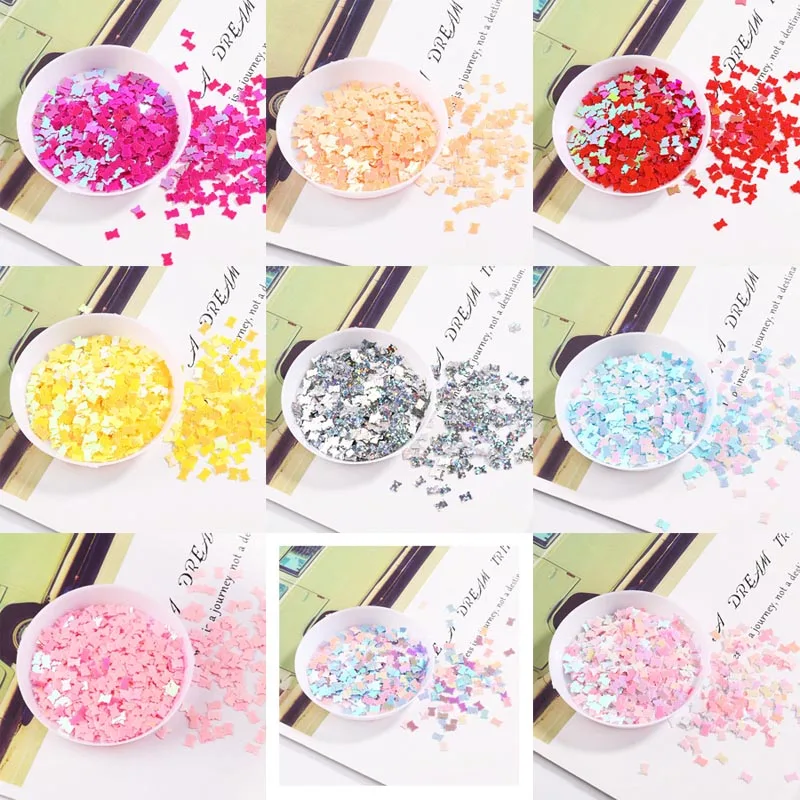 3*5mm bear PVC sequins nail patch flashing colorful beads wedding throwing confetti DIY handmade materials | Дом и сад