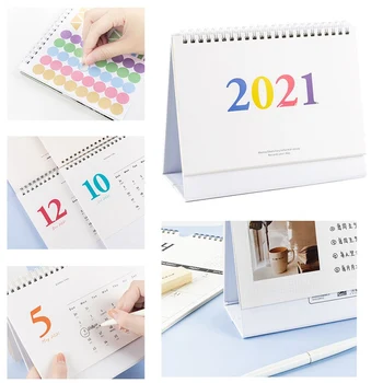 

Desktop Calendar Daily Schedule Table Planner Yearly Agenda Organizer Office 2021 Rainbow World Simple Wind