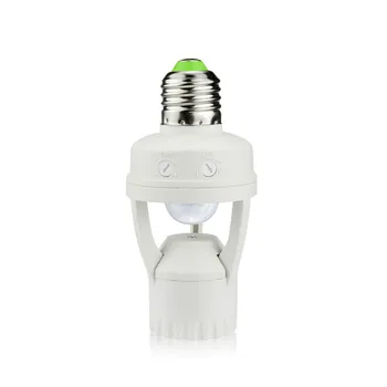 

Smart E27 110V-240V 60W PIR induction infrared motion sensor LED lamp base with light control switch bulb socket adapter