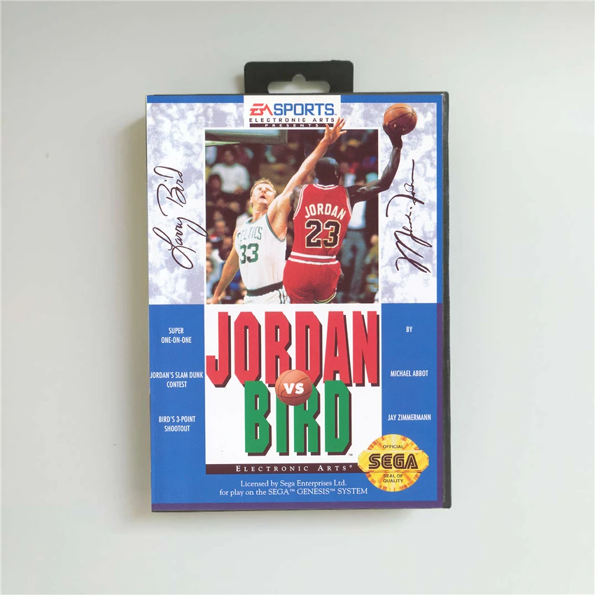 Jordan vs. Bird One-on-One Крышка США с розничной коробкой 16 бит MD игровая карта для Sega Megadrive