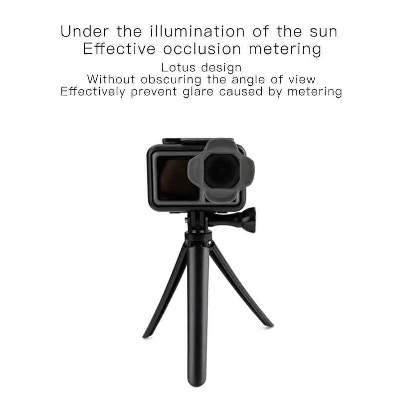 Black Silicone Camera Lens Sun Hood Lens Protective Cap Sunshade Cover Protector for DJI OSMO ACTION Camera Accessories