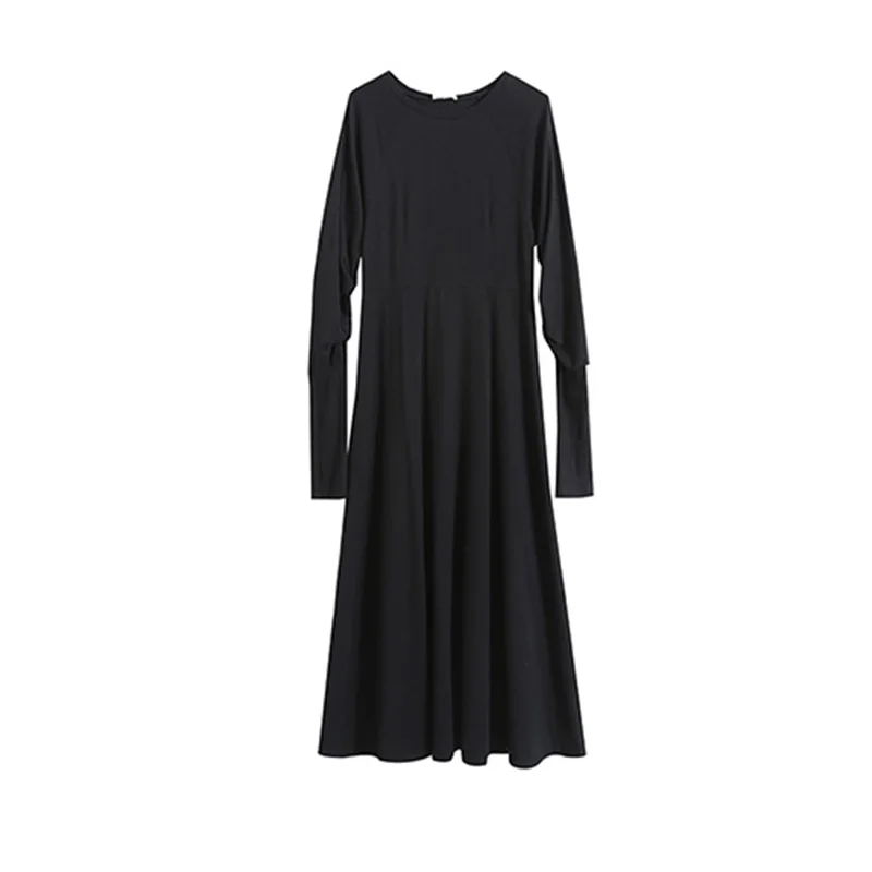 XITAO винтажное плиссированное платье с высокой талией Женская мода новинка Зимний Элегантный длинный пуловер Плиссированное Повседневное платье XJ2306