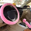 Car Steering Wheel Cover Gearshift Handbrake Cover Protector Decoration Warm Super Thick Plush Collar Soft Black Pink Women Man ► Photo 1/5