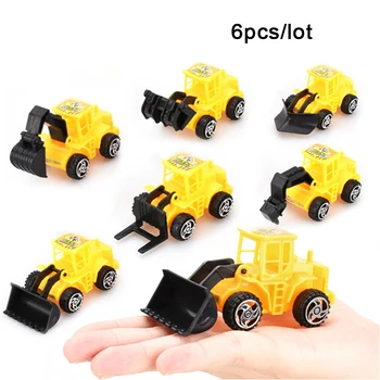 

6pcs/set Simulation Engineering Car Model Diecast Excavator Mini Construction Vehicle Truck Model Car Toy Kid Children Boy Gift