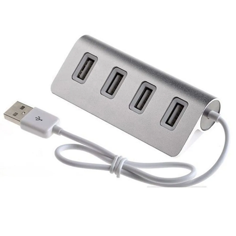 Usb-хаб высокоскоростной мини 4 порта USB2.0 концентратор для настольного ноутбука алюминиевый сплав