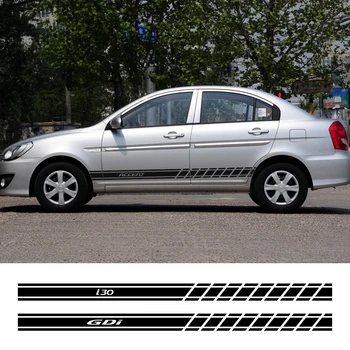 

2PCS Car Door Side PVC Sticker For Hyundai Elantra Accent Tucson i40 i30 i10 i20 Veloster IX35 IX20 Solaris Genesis Santafe GDi
