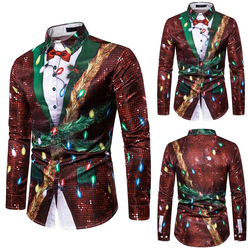 Мужская блуза, имитация двух частей, повседневная, с принтом снежинок, рождественское платье, рубашка, блуза, тонкая, 6 цветов, мужская, модная, дизайнерская, топ, блузка