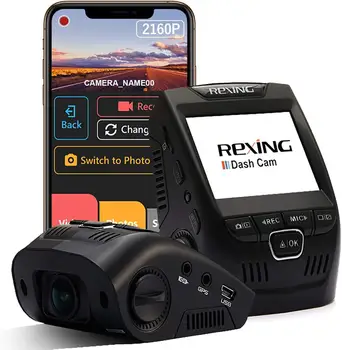 

Rexing V1-4K Ultra HD Car Dash Cam 2.4" LCD Screen, Wi-Fi, 170° Wide Angle Dashboard Camera Recorder with G-Sensor