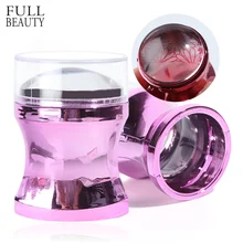 Espelho prego stamper clara cabeça de silicone manicure raspador polonês transferência template kits com tampa da arte do prego placa de carimbo ch1033(China)