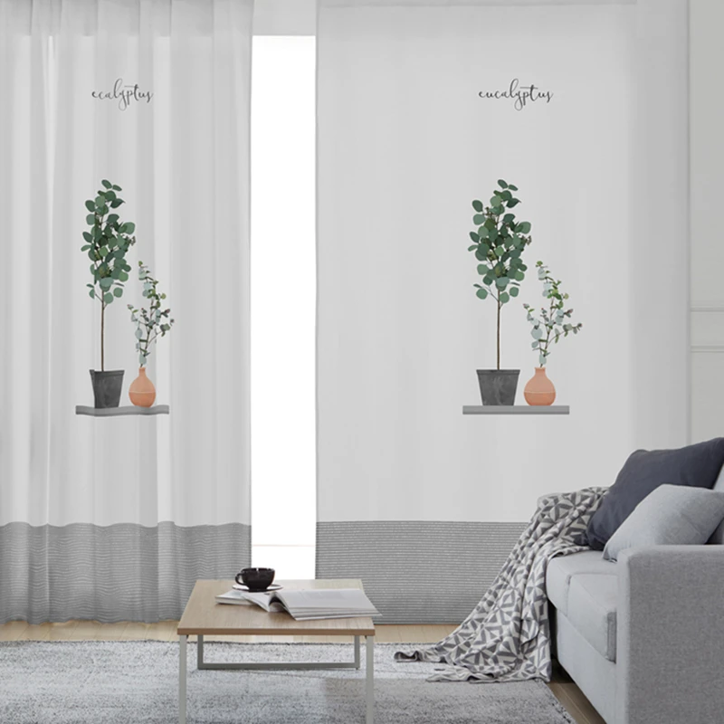 

1pc Simple Modern Nordic style Living room Balcony Bedroom Half Blackout Curtains Home Decorative