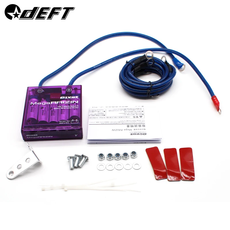DEFT DC 12V Universal Car Fuel Saver Volt Stabilizer With Ground wires LED Display Regulator Voltage Earthing Volt Controller
