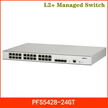 

Dahua L2+ Managed Switch 128Gbps High lightning protection Rack mounting SFP+ fiber uplink 24GE+4 x GE/10GE SFP+ PFS5428-24GT
