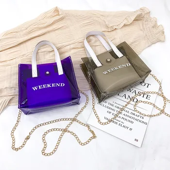 

Transparent Summer Women Bags Ladies Transparent Jelly Shoulder Bag Fashion Design Clip Bag Ladies Messenger Shoulder Bags
