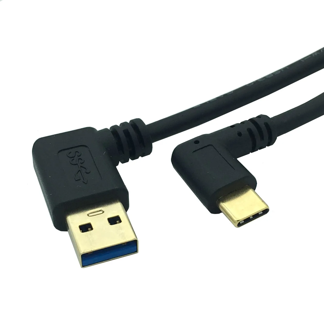 Левый и правый угловой 90 градусов позолоченный USB3.1 тип-c USB мужчина к USB maleLeft кабель для зарядки данных 25 см для планшетного телефона