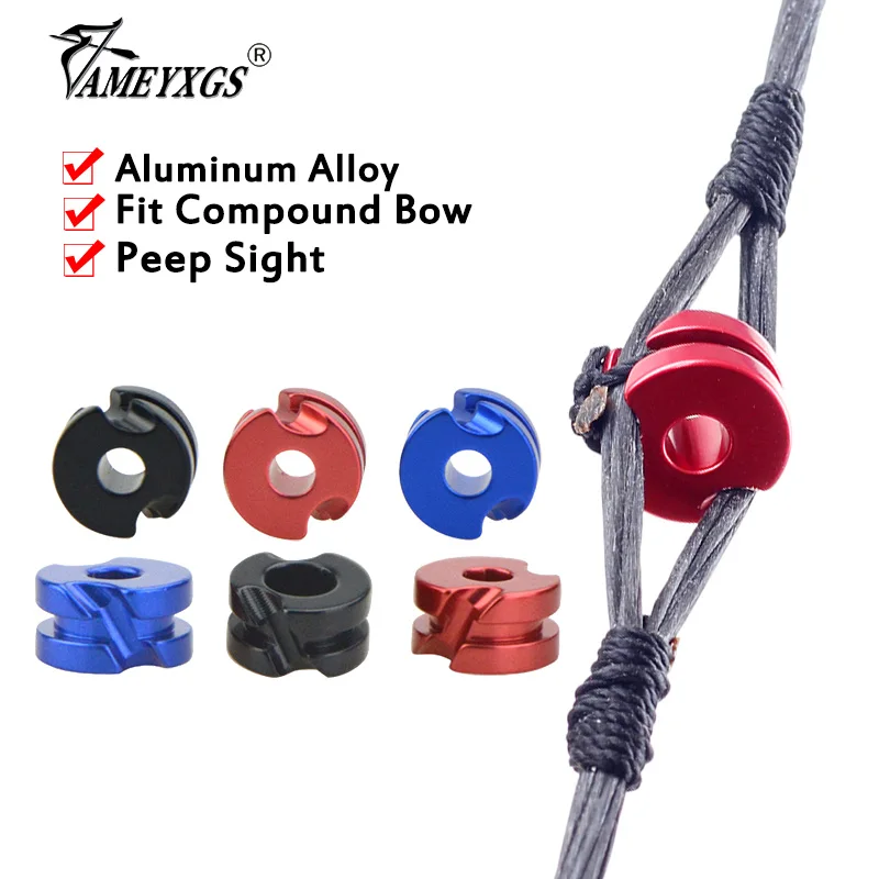 5pcs Archery Peep Sight 3/16 1/8 Aluminum Alloy Bow Sight Scope Fit Outdoor Compound Bow Hunting Shooting Aiming Accessories