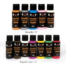 

12 Vivid Colors Acrylic Paint Set 60ml/1 fl.oz Each Bottle Non Toxic Rich Pigments Art Crafts Paint Supplies