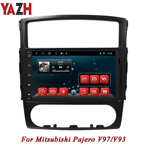 YAZH 1024*600 9," ips Автомобильный мультимедийный радио для Mitsubishi Pajero V97/V93 с Android 9,0 восьмиядерным ПЗУ 32 ГБ/Bluetooth 5,0 - Цвет: 9.0 RAM 2GB ROM 32GB