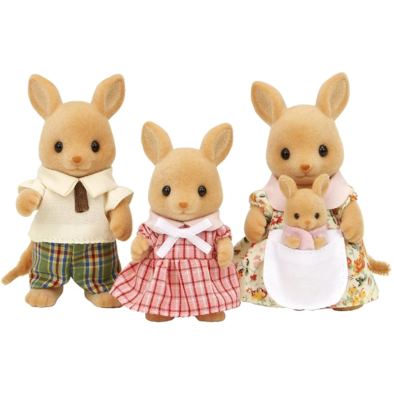 S01 Sylvanian Families кукольный домик пушистые фигурки семья кенгуру 4 шт. игрушки животных куклы подарок для девочки