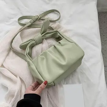 

Tote Bags For Women 2020 Vintage Handbags Solid Color Crossbody Shoulder Bag Lady Cloud Pouch Female Soft Leather Clutch