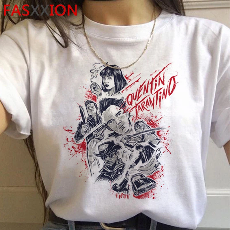 Pulp fiction Harajuku гранж Футболка женская Миа Уоллес Эстетическая Ullzang футболка 90s Забавный мультфильм футболка Модный Топ Футболка женская