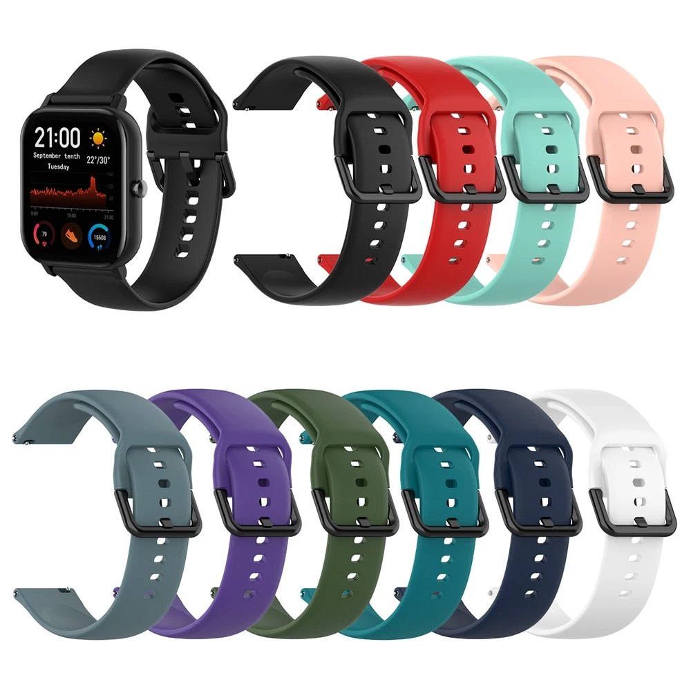 

For Amazfit GTS Strap 20mm Width Universal Watch Strap Silione TPU Waterproof Sport Fitness Bracelet For Huami Amazfit GTS Watch
