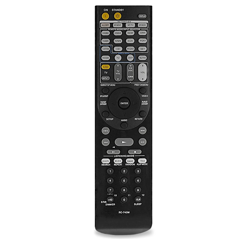 Новый пульт дистанционного Управление подходит для Onkyo AV ресивер DVD плеер RC-743M |