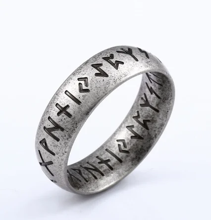 Rune words Odin Norse Viking Rings Stainless Steel Fashion Style For Men Women Jewelry