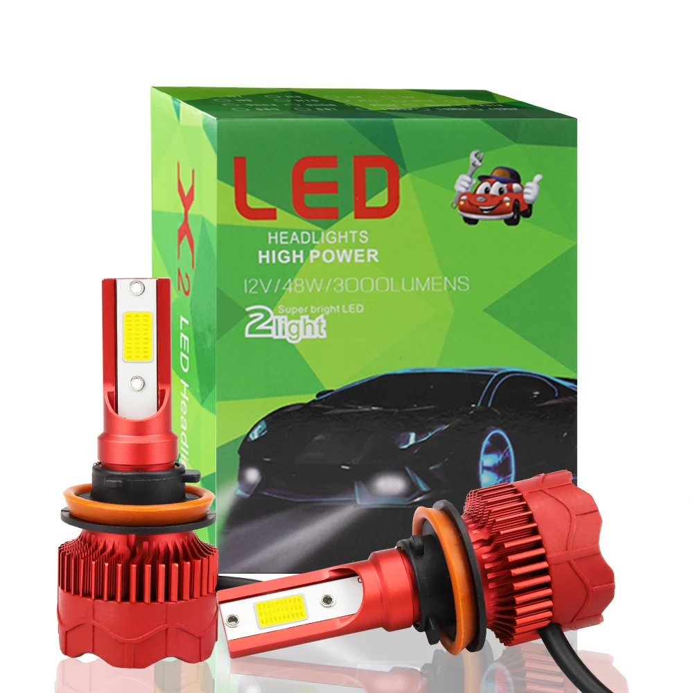 DXZ 2Pcs Car LED Fog Light лампы H8 H9 H11 LED bulb Auto Headlight COB