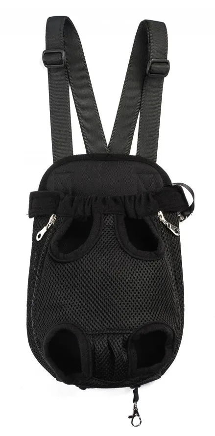 Mesh Black Рюкзак для собак, плюшевый держатель, наплечный рюкзак для домашних животных, переносная сумка для домашних животных, нагрудная сумка с пятью отверстиями для маленьких собак - Цвет: Mesh Black
